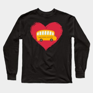 Boy Hearts School Buses Long Sleeve T-Shirt